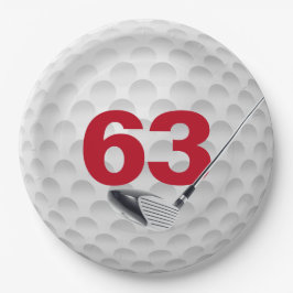 Golf Ball Design 63. Geburtstag Pappteller