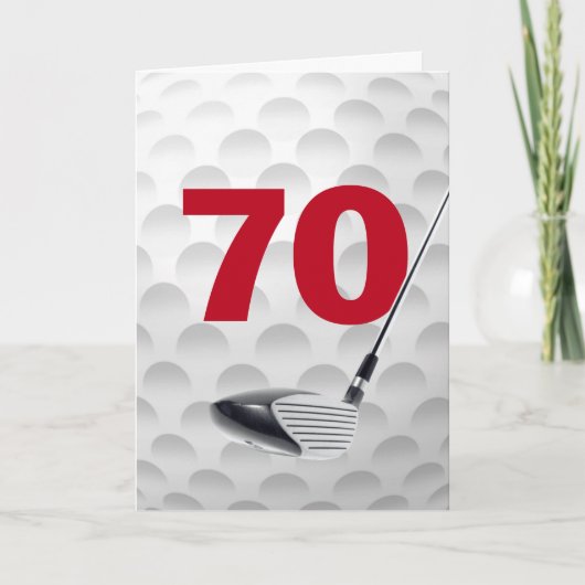 Golf Ball Design 70. Geburtstag Karte (Vorderseite)