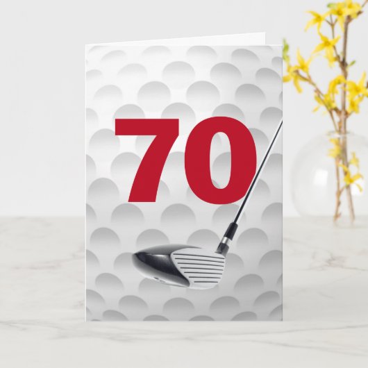Golf Ball Design 70. Geburtstag Karte (Gelbe Blume)