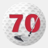 Golf Ball Design 70. Geburtstag Runder Aufkleber (Vorderseite)