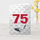 Golf Ball Design 75. Geburtstag Karte (Gelbe Blume)