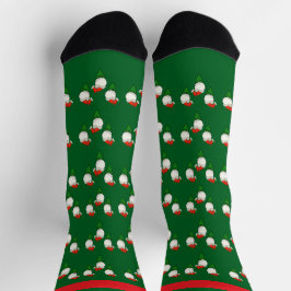 Golf Ball Design auf grünen Socken für Weihnachten