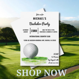 Golf Ball Design | Golf Bachelor Party Einladung