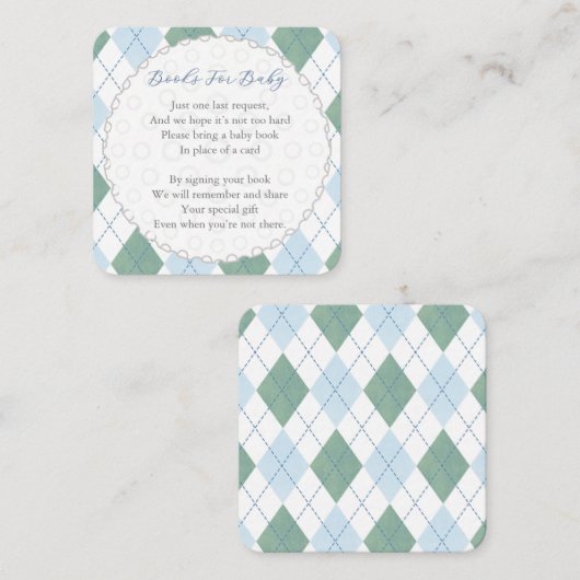 Golf Ball Diamond Print Diaper Raffle Baby Shower Begleitkarte (Vorne/Hinten)