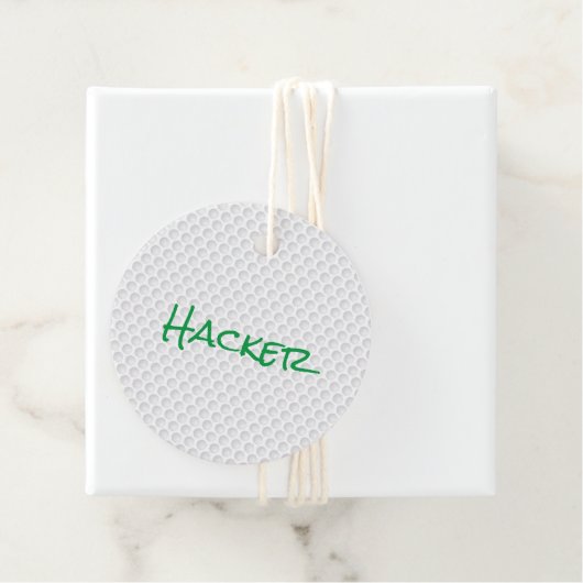 Golf Ball Dimples HACKER Golfing Funny Gift Wrap Geschenkanhänger (Beispiel)