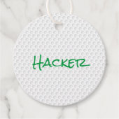 Golf Ball Dimples HACKER Golfing Funny Gift Wrap Geschenkanhänger (Vorderseite)
