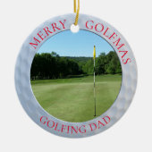 Golf Ball Dimples Merry Golfmas Name Golfer Foto Keramikornament (Vorne)