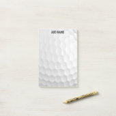 Golf Ball Dimples mit Individuelle Name Post-it Klebezettel (Auf Schreibtisch)