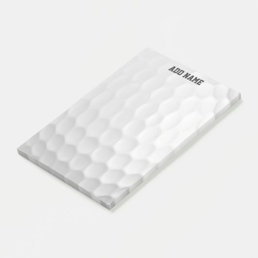 Golf Ball Dimples mit Individuelle Name Post-it Klebezettel (angewinkelt)