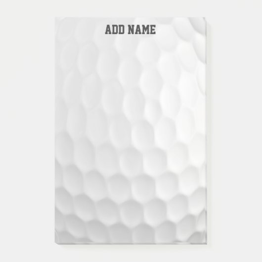 Golf Ball Dimples mit Individuelle Name Post-it Klebezettel (Vorderseite)