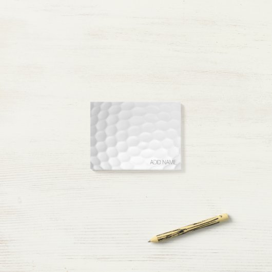 Golf Ball Dimples mit Individuelle Name Post-it Klebezettel (Auf Schreibtisch)