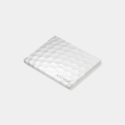 Golf Ball Dimples mit Individuelle Name Post-it Klebezettel (angewinkelt)