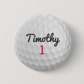 Golf Ball Dimples mit schwarzem Namen Button (Vorderseite)