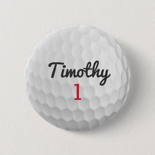 Golf Ball Dimples mit schwarzem Namen Button