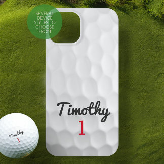 Golf Ball Dimples mit schwarzem Namen iPhone 16 Pro Hülle
