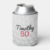 Golf Ball Dimples mit schwarzem Namen Dosenkühler (Kanne Vorderseite)