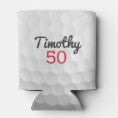 Golf Ball Dimples mit schwarzem Namen Dosenkühler (Rückseite)