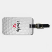 Golf Ball Dimples mit schwarzem Namen Gepäckanhänger (Vorderseite horizontal)