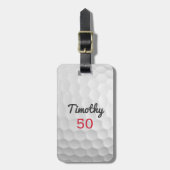 Golf Ball Dimples mit schwarzem Namen Gepäckanhänger (Vorderseite vertikal)