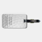 Golf Ball Dimples mit schwarzem Namen Gepäckanhänger (Rückseite horizontal)