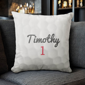 Golf Ball Dimples mit schwarzem Namen Kissen