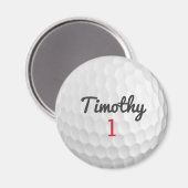 Golf Ball Dimples mit schwarzem Namen Magnet (Vorderseite/Rückseite)