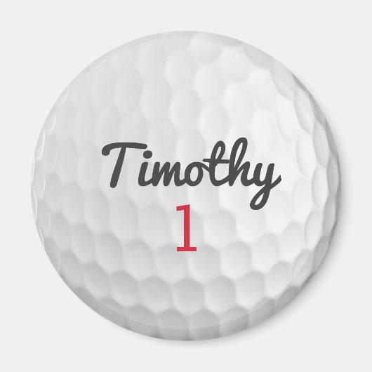 Golf Ball Dimples mit schwarzem Namen Magnet (Vorne)
