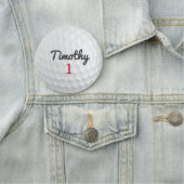Golf Ball Dimples mit schwarzem Namen Namensschild (Beispiel)