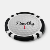 Golf Ball Dimples mit schwarzem Namen Pokerchips (Einzeln)