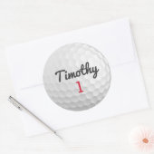 Golf Ball Dimples mit schwarzem Namen Runder Aufkleber (Umschlag)