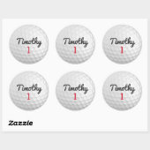 Golf Ball Dimples mit schwarzem Namen Runder Aufkleber (Blatt)