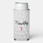 Golf Ball Dimples mit schwarzem Namen Selters Dosenkühler (Seltzer Vorderseite)
