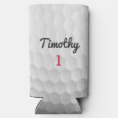 Golf Ball Dimples mit schwarzem Namen Selters Dosenkühler (Rückseite)