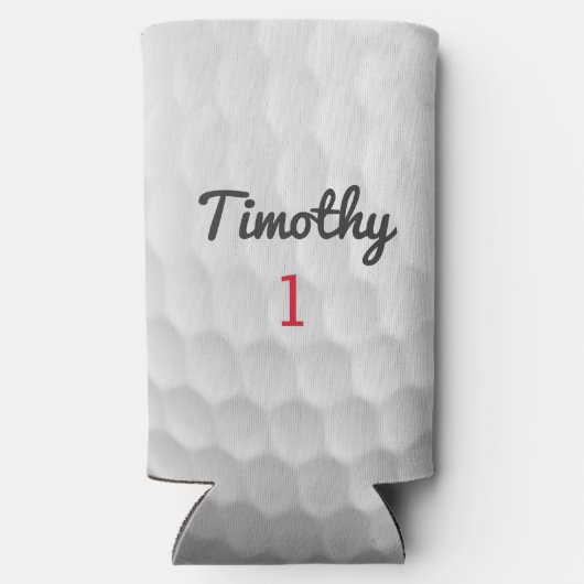 Golf Ball Dimples mit schwarzem Namen Selters Dosenkühler (Rückseite)