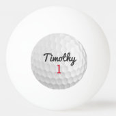 Golf Ball Dimples mit schwarzem Namen Tischtennisball (Vorderseite)