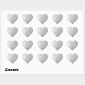 Golf Ball Dimples Muster Textur Herz-Aufkleber (Blatt)