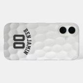 Golf Ball Dimples und Individuelle Name Nummer Case-Mate iPhone Hülle (Rückseite (Horizontal))