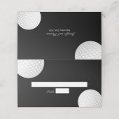 Golf Ball Elegante Festliche Hochzeit Platzkarte (Außenseite Aufgefaltet)