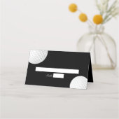 Golf Ball Elegante Festliche Hochzeit Platzkarte (Vorderseite)