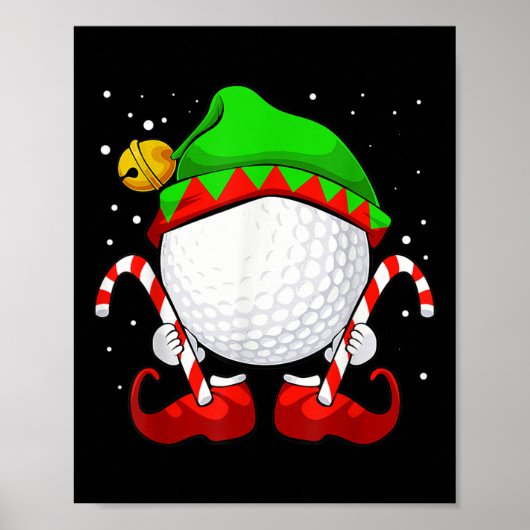 Golf Ball Elf Christmas Pajama Niedlich Sport X Ma Poster (Vorne)