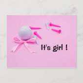 Golf Ball es Mädchen Dusche in Rosa Postkarte (Vorderseite)