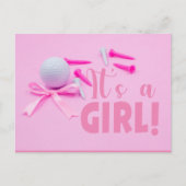 Golf Ball es Mädchen Dusche in Rosa Postkarte (Vorderseite)