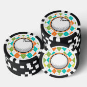 Golf Ball; farbenfrohe Raute Muster Pokerchips (Stapel)