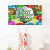 Golf Ball Flag Happy Birthday Custom Vinyl Banner (Insitu)
