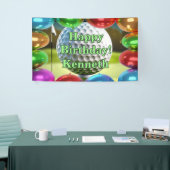 Golf Ball Flag Happy Birthday Custom Vinyl Banner (Messeveranstaltung)