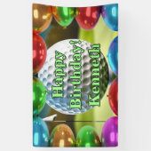 Golf Ball Flag Happy Birthday Custom Vinyl Banner (Vertikal)