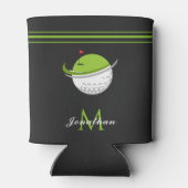 Golf Ball & Flag Individuelle Name Erstgestreift g Dosenkühler (Rückseite)