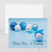 Golf Ball for baby Boy kommt mit Blue Ribbon Einladung (Vorne/Hinten)