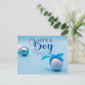 Golf Ball for baby Boy kommt mit Blue Ribbon Einladung (Stehend Vorderseite)