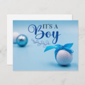 Golf Ball for baby Boy kommt mit Blue Ribbon Einladung (Vorne/Hinten)